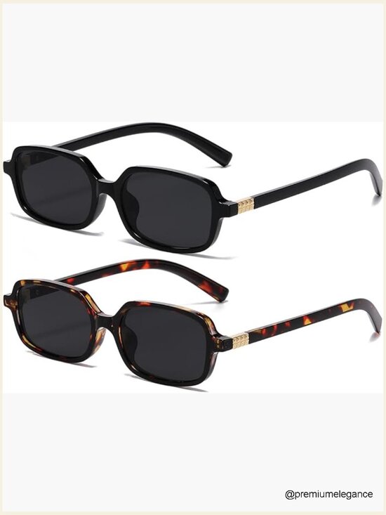 Retro Rectangular Sunglasses Fashion Square Small Frame Shades UV400 Protection main image 7